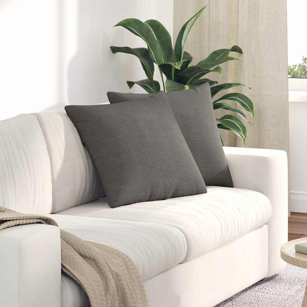 vidaXL Cojines de sofá 2 pcs Gris Claro 50 x 50 cm Tela de pana