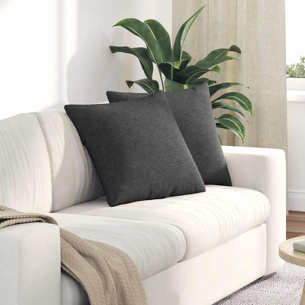 vidaXL Cojines de sofá 2 pcs Gris oscuro 50 x 50 cm Tela de pana