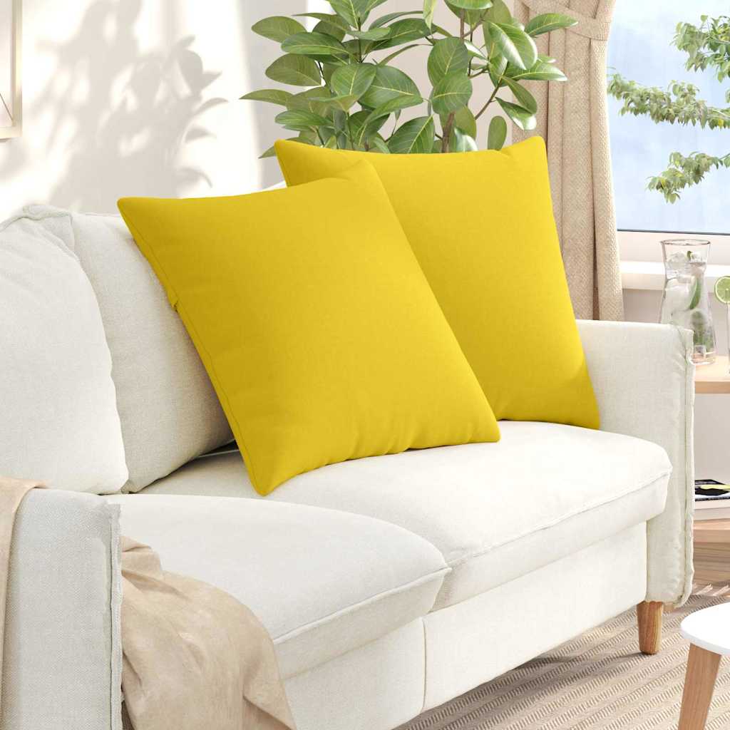 vidaXL Cojines de sofá 2 uds. tela Amarillo Claro 60 x 60 cm