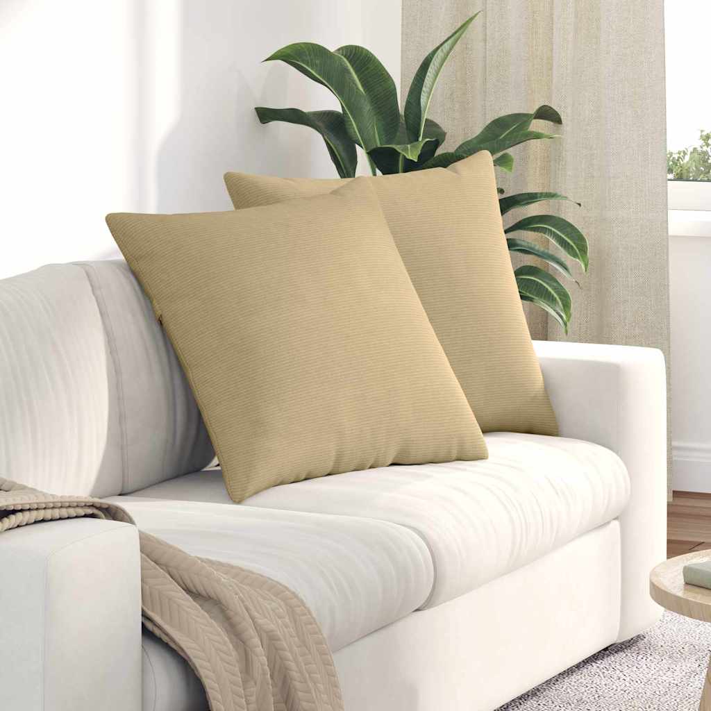vidaXL Cojines de sofá 2 pcs Verde grisáceo 60 x 60 cm Tela de pana