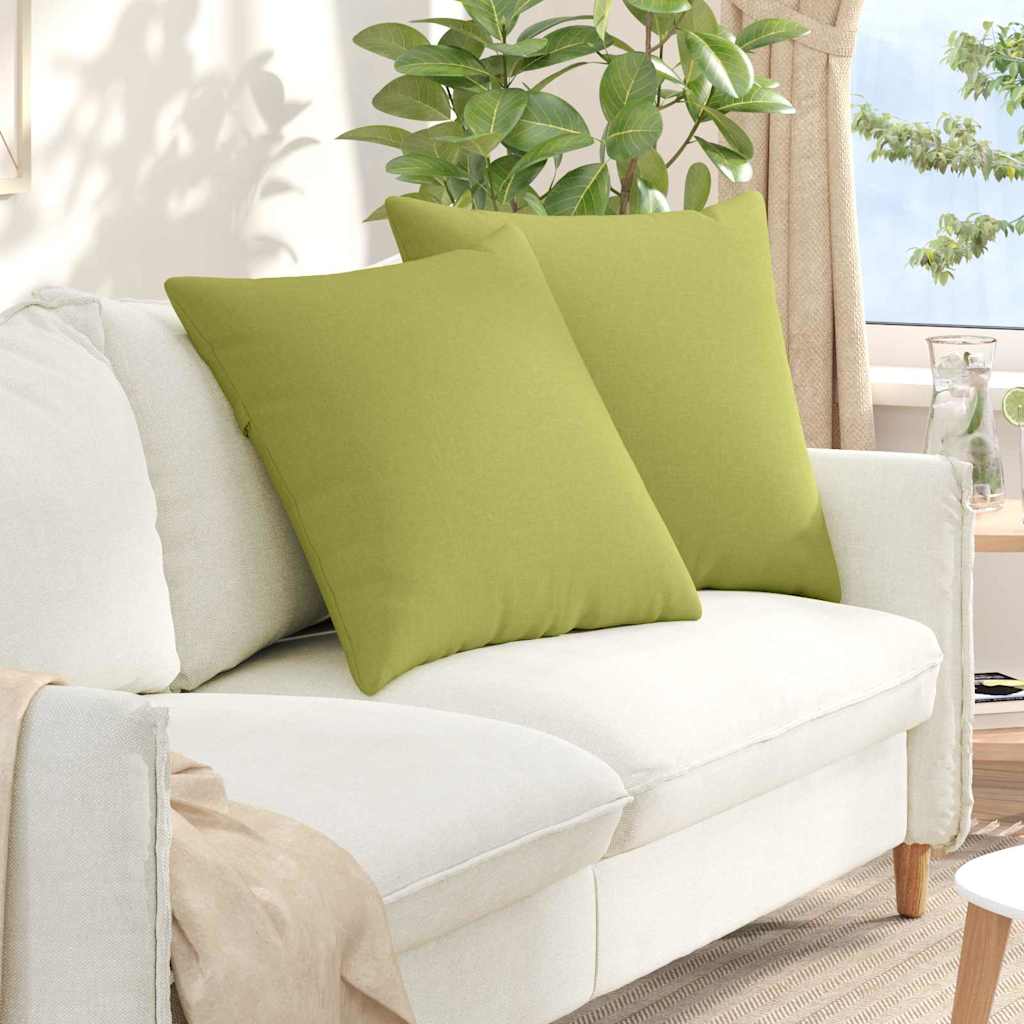 vidaXL Cojines de sofá 2 uds. tela Verde claro 80 x 80 cm