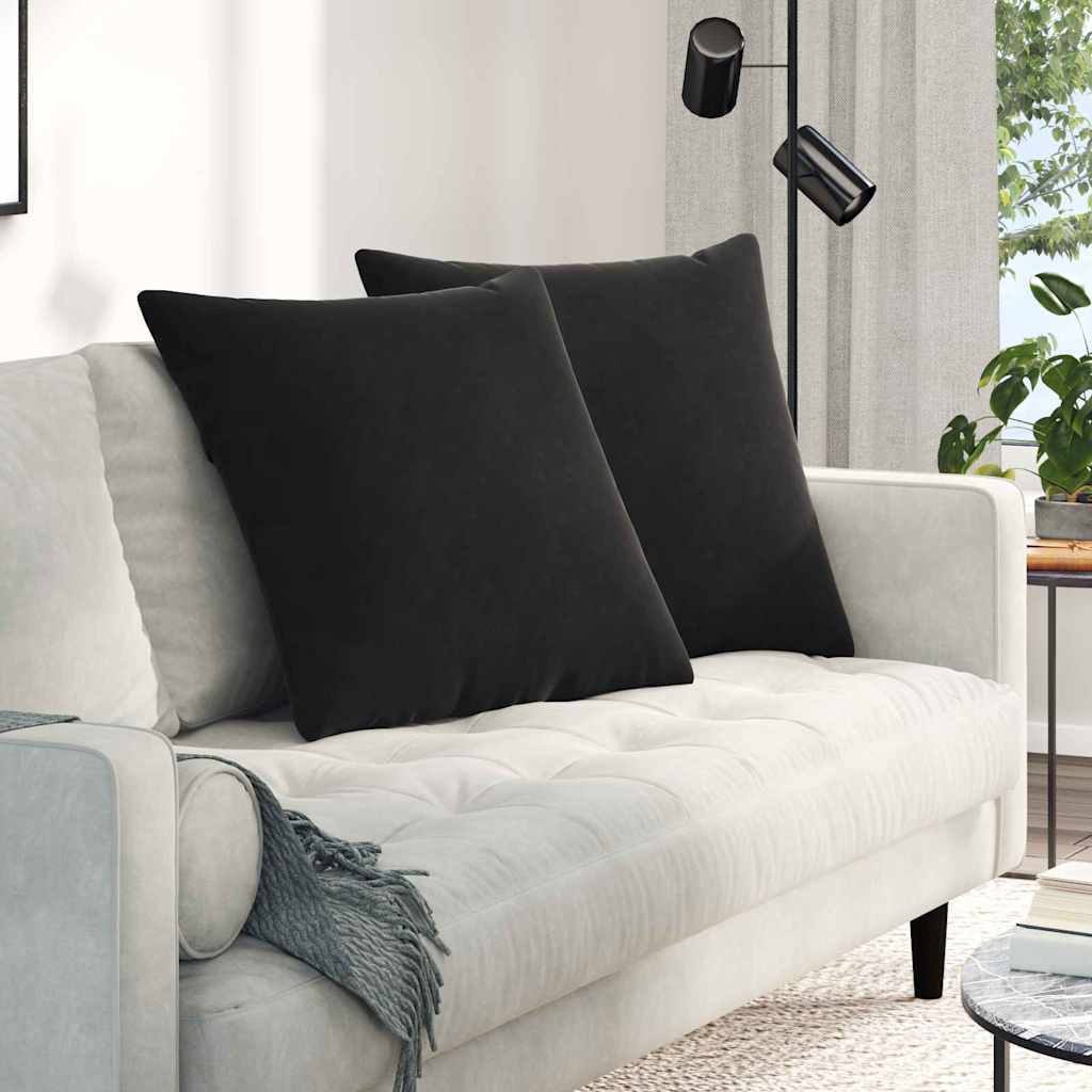 vidaXL Cojines de sofá 2 pcs Negro 80 x 80 cm Tela de pana