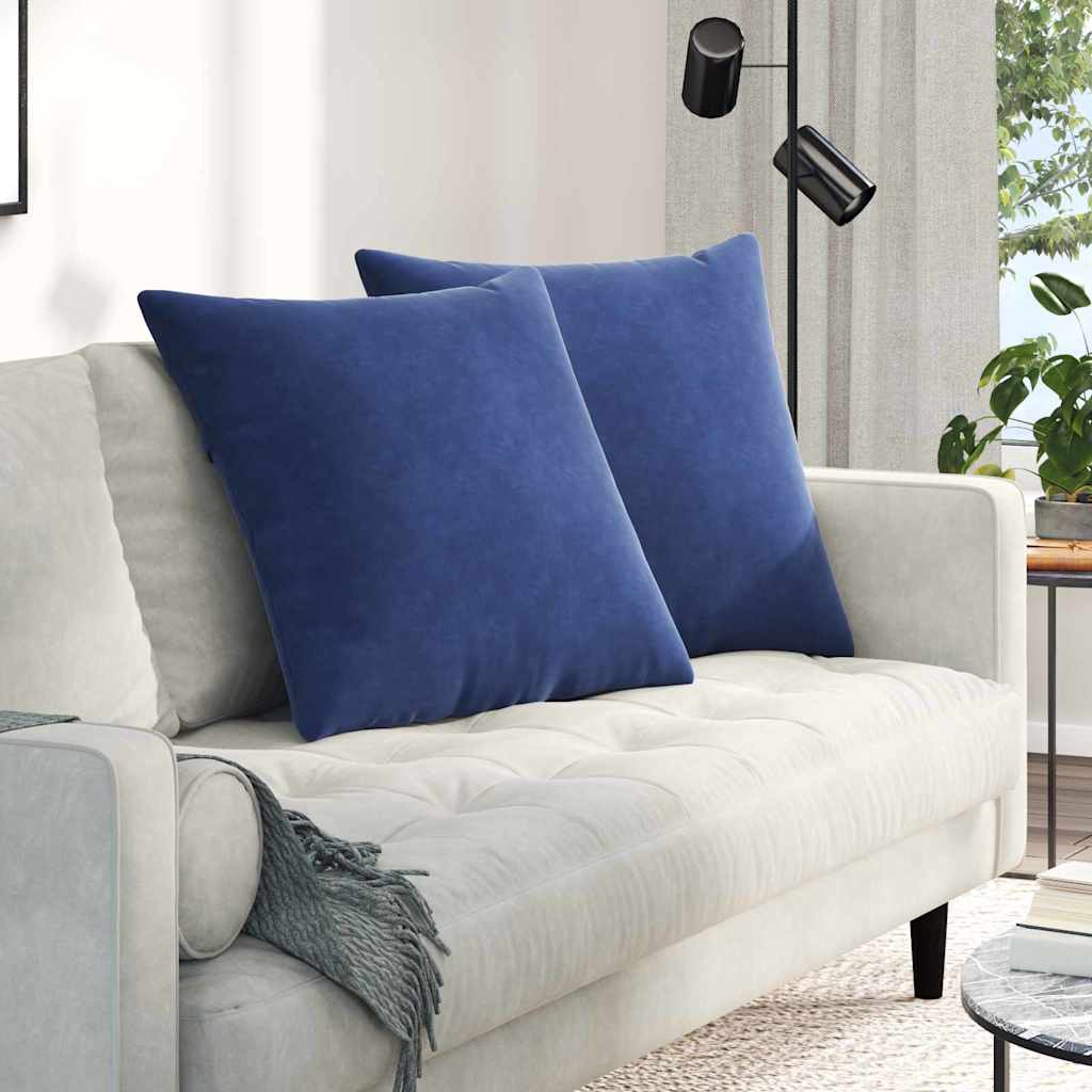 vidaXL Cojines de sofá 2 pcs Azul Policía 80 x 80 cm Tela de pana