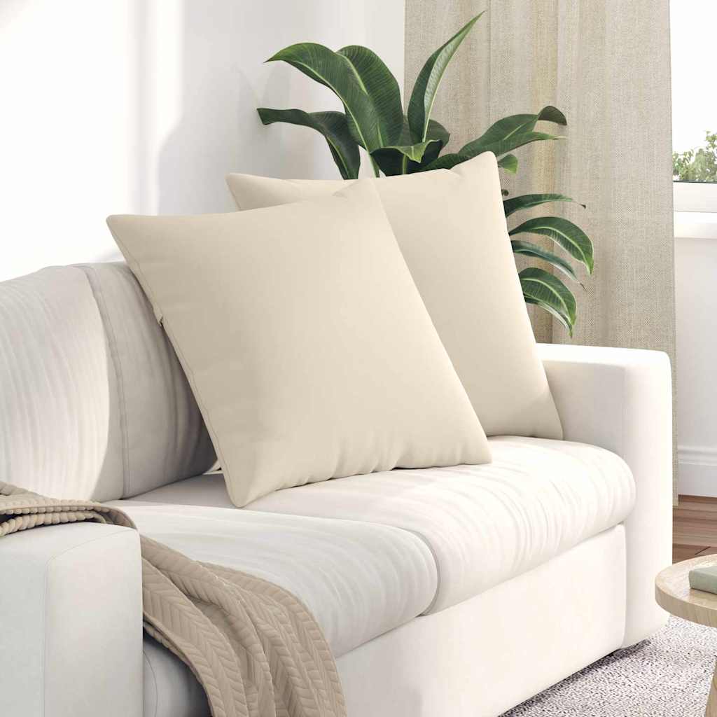 vidaXL Cojines de sofá 2 uds. tela Beige 80 x 80 cm