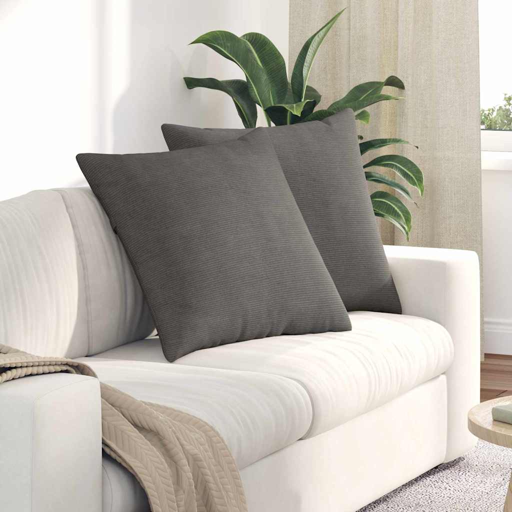 vidaXL Cojines de sofá 2 pcs Gris Claro 80 x 80 cm Tela de pana