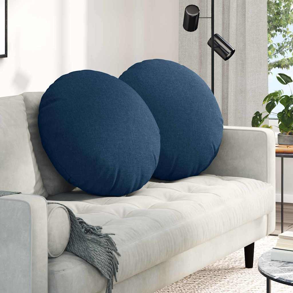 vidaXL Cojines para asiento 2 uds. Tela Azul Ø60 x 21 cm