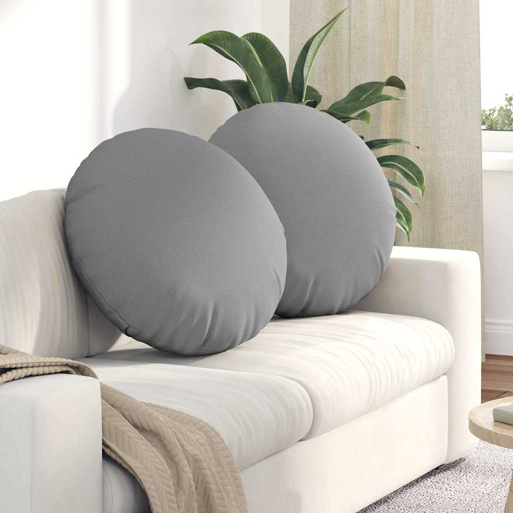 vidaXL Cojines para asiento 2 uds. Tela Gris Nube Ø60 x 21 cm