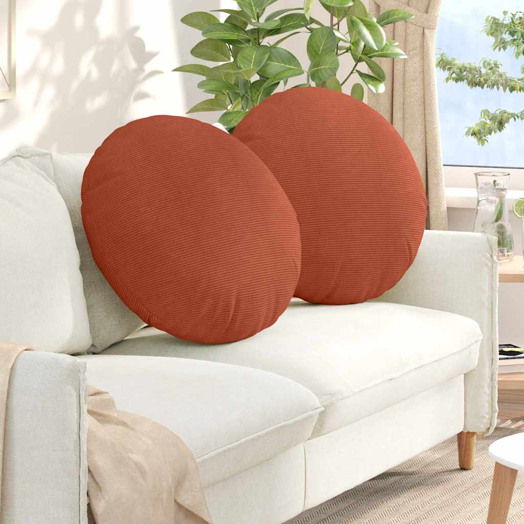 vidaXL Cojines para asiento 2 uds. Tela de pana Rojo Naranja