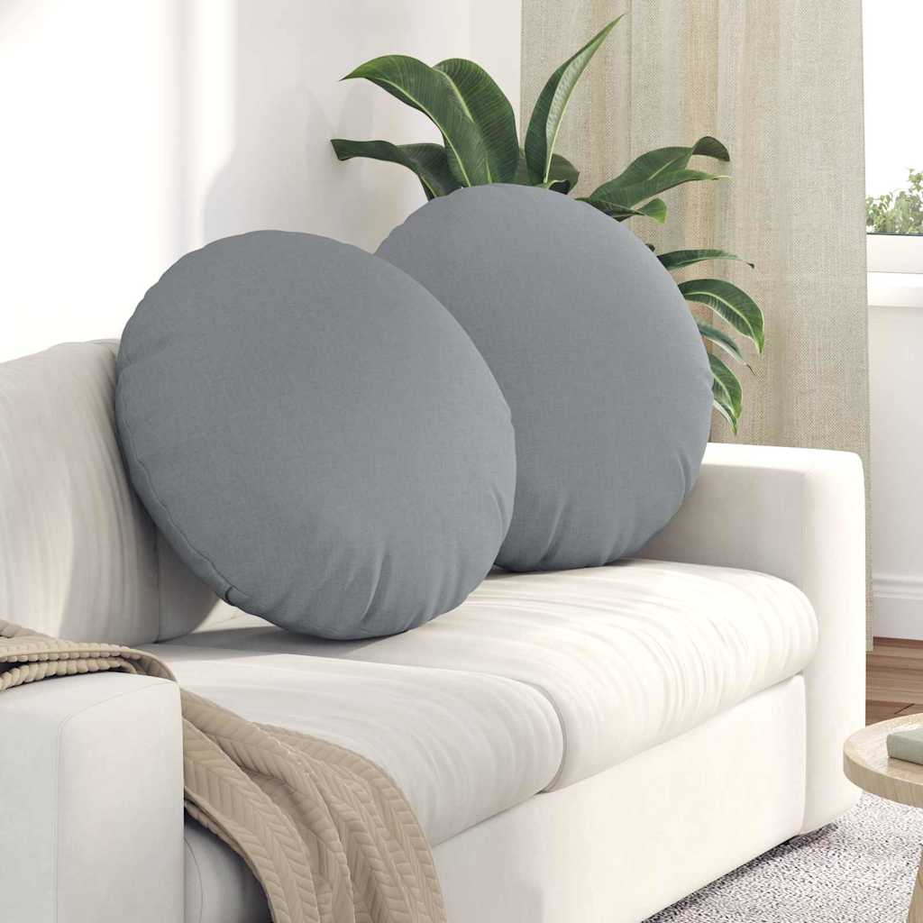vidaXL Cojines para asiento 2 uds. Tela Gris Claro Ø80 x 29 cm