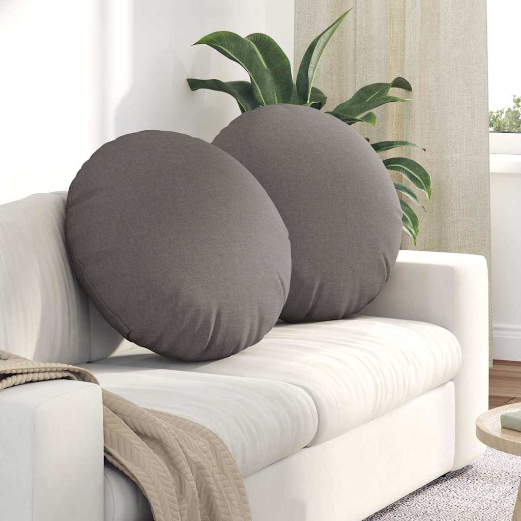 vidaXL Cojines para asiento 2 uds. Tela Gris topo Ø80 x 29 cm