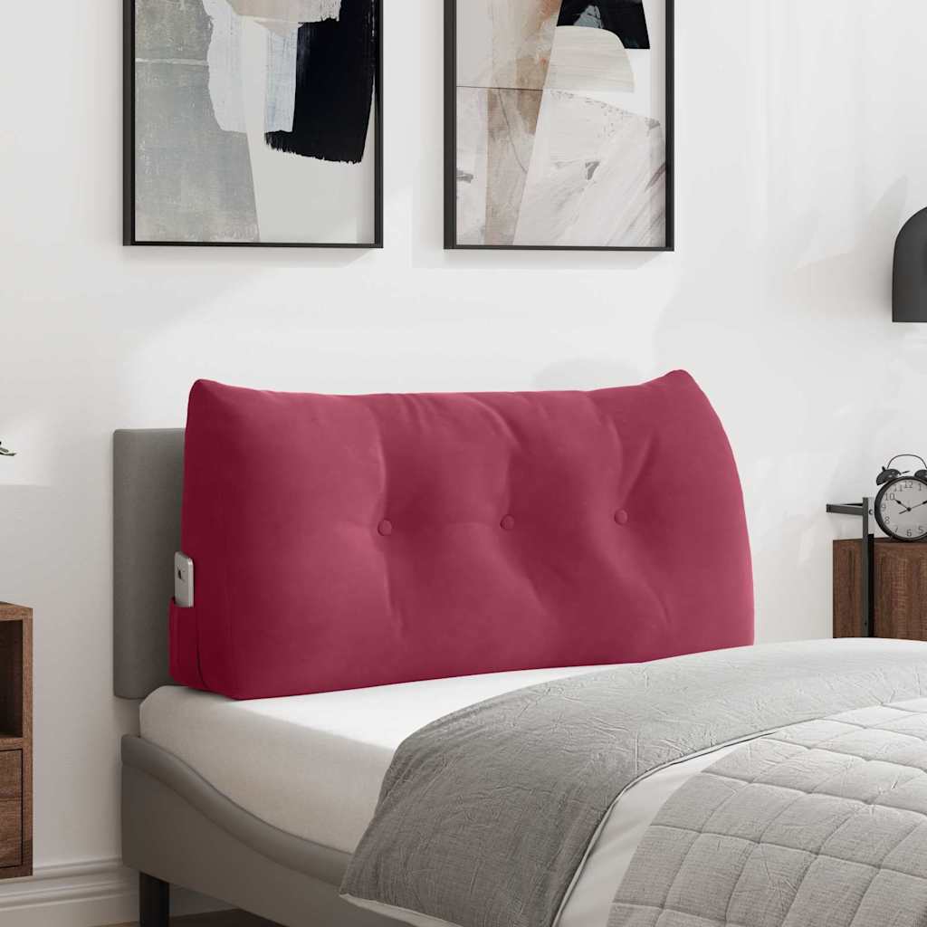 vidaXL Cojín de Espalda Rojo vino 100 x 24 x 50 cm Terciopelo