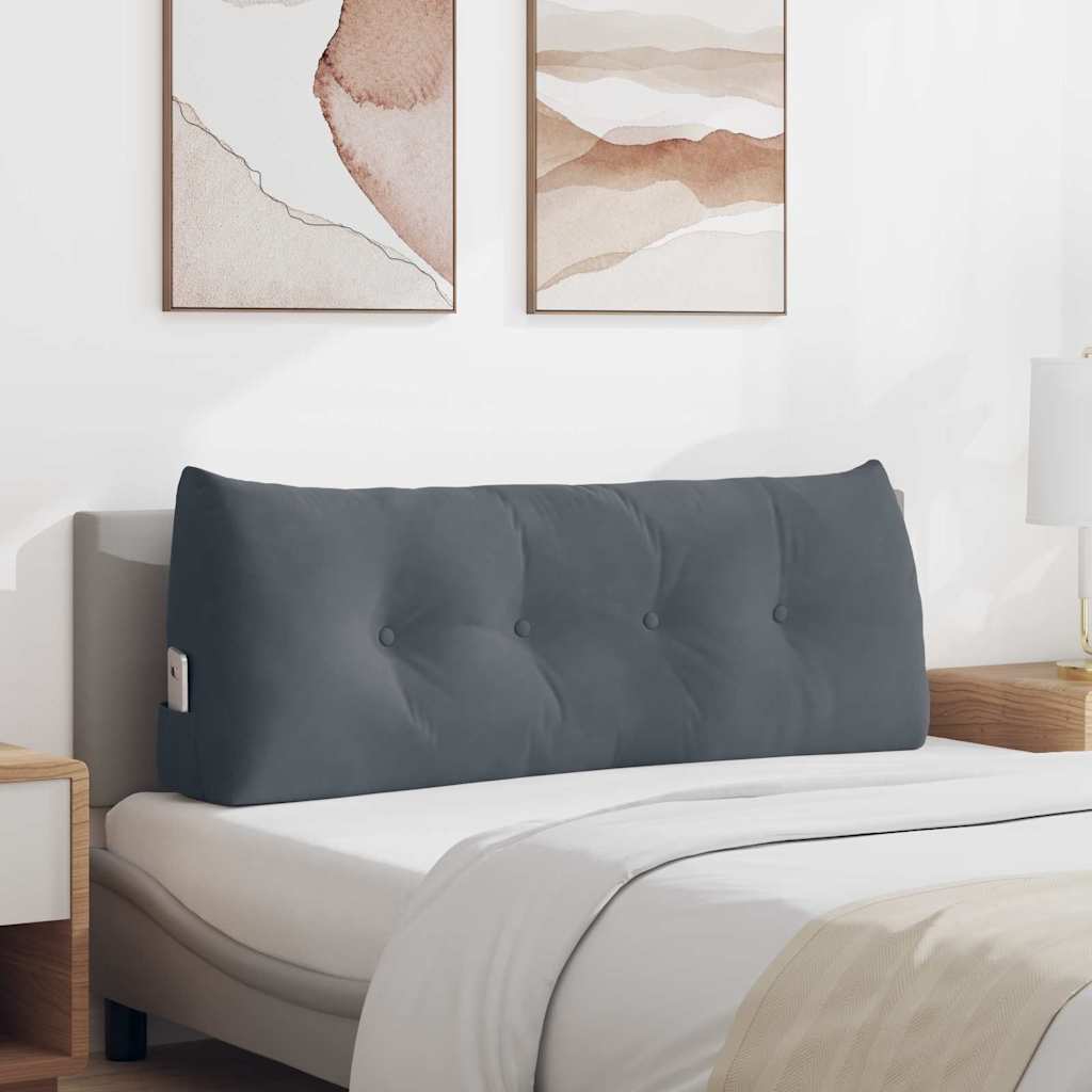 vidaXL Cojín de Espalda Gris oscuro 120 x 24 x 50 cm Terciopelo