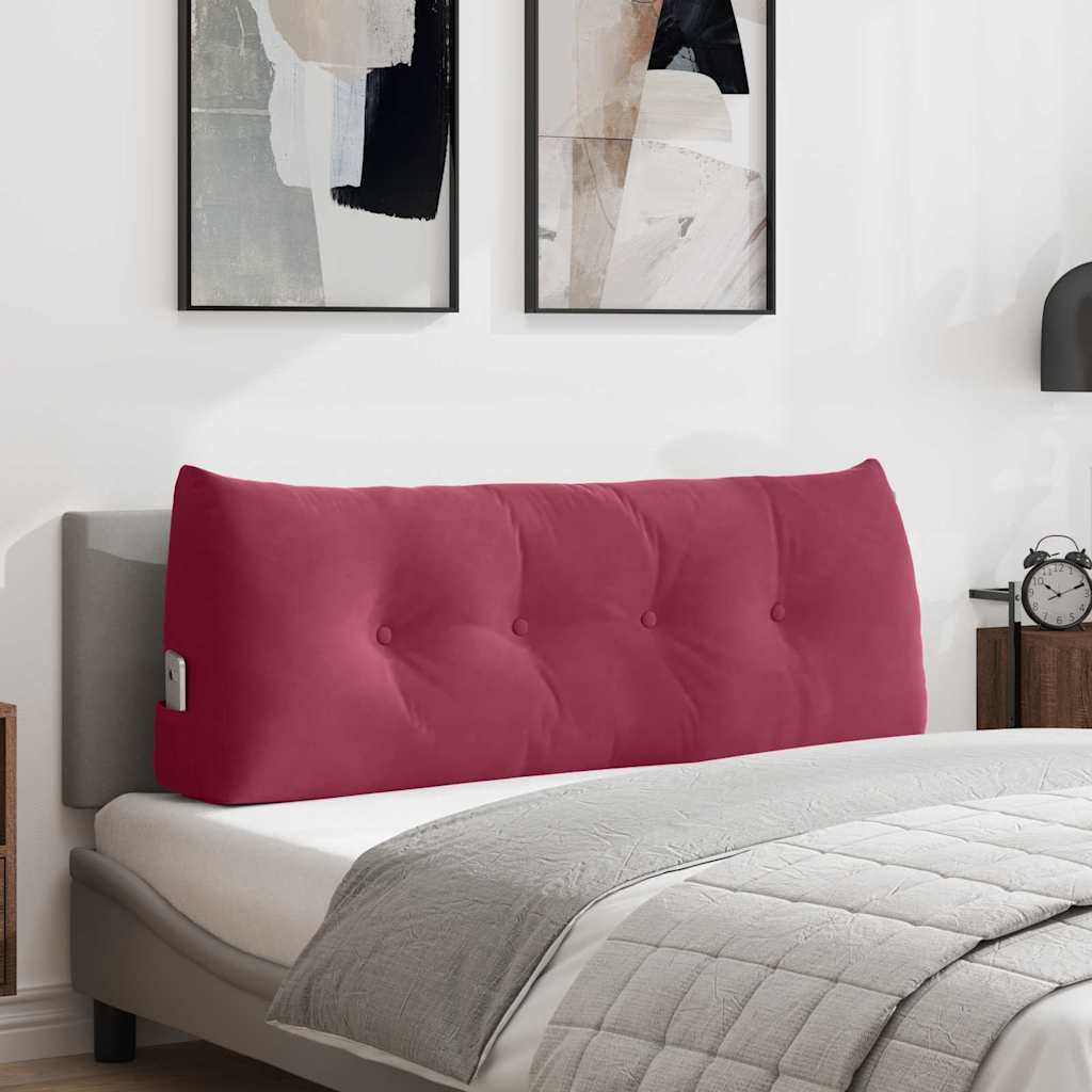 vidaXL Cojín de Espalda Rojo vino 120 x 24 x 50 cm Terciopelo