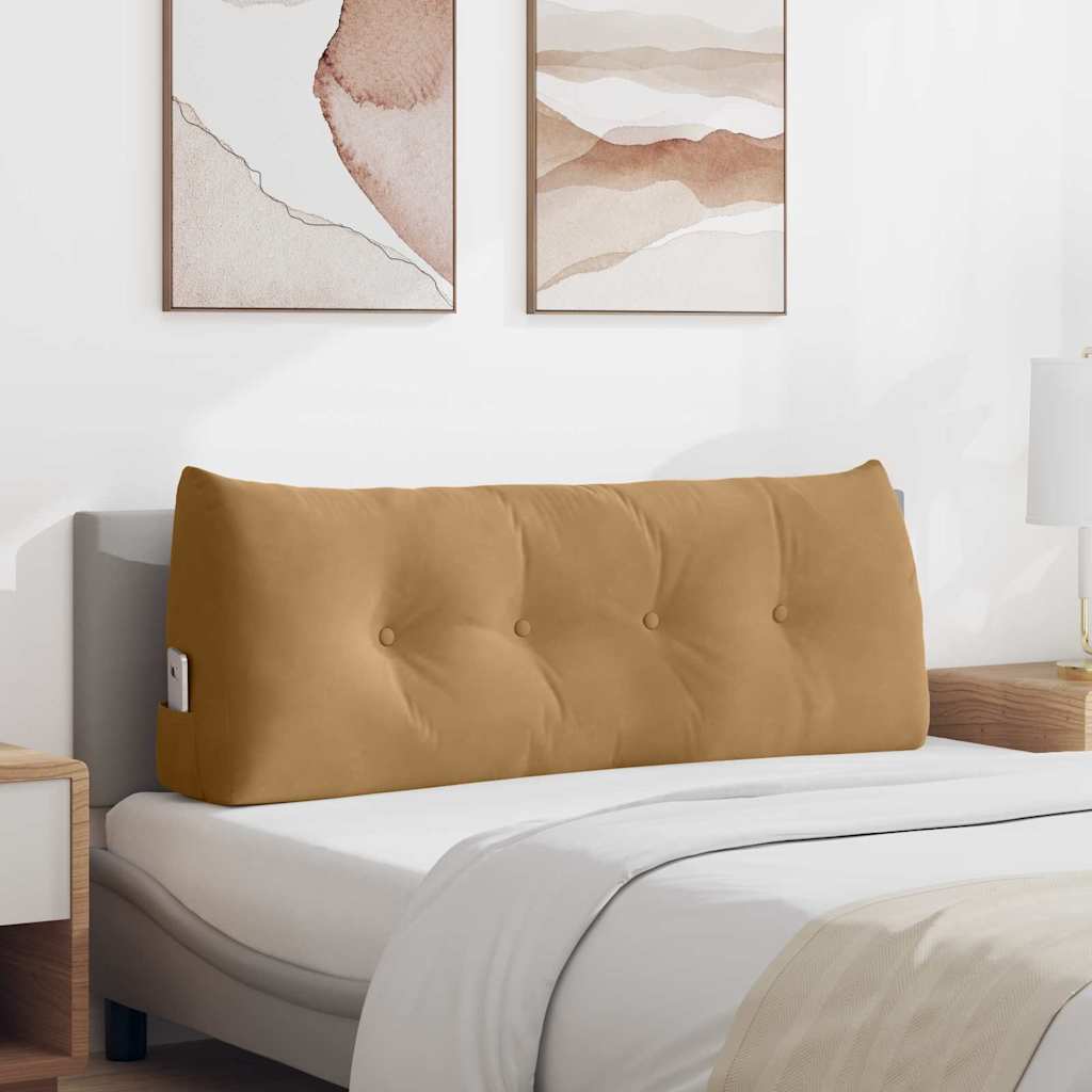 vidaXL Cojín de Espalda Marrón 120 x 24 x 50 cm Terciopelo