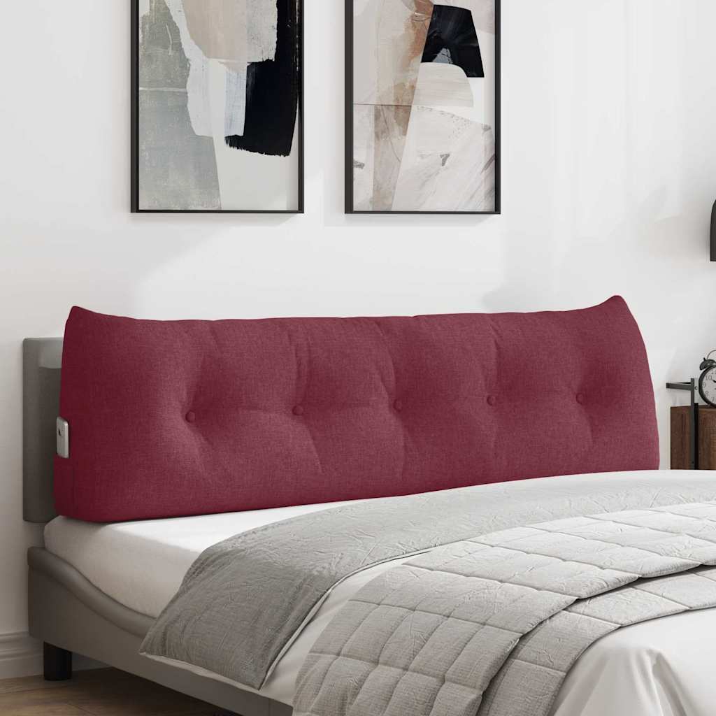 vidaXL Cojín de Espalda Rojo vino 160 x 24 x 50 cm tela