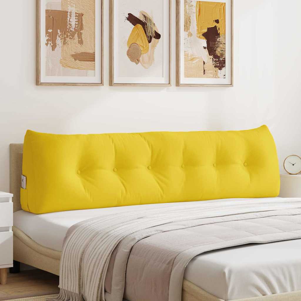 vidaXL Cojín de Espalda Amarillo Claro 180 x 24 x 50 cm tela