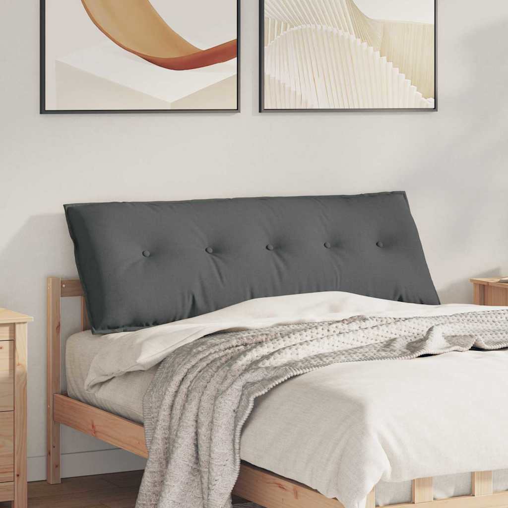 vidaXL Cojín de Espalda Gris oscuro 140 x 19 x 50 cm tela