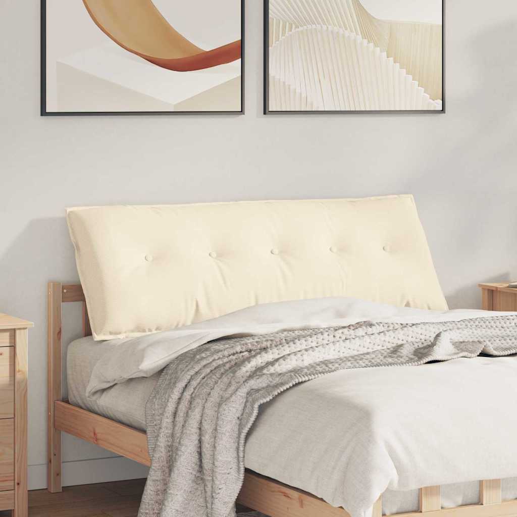 vidaXL Cojín de Espalda Crema 140 x 50 cm Tela de Pana
