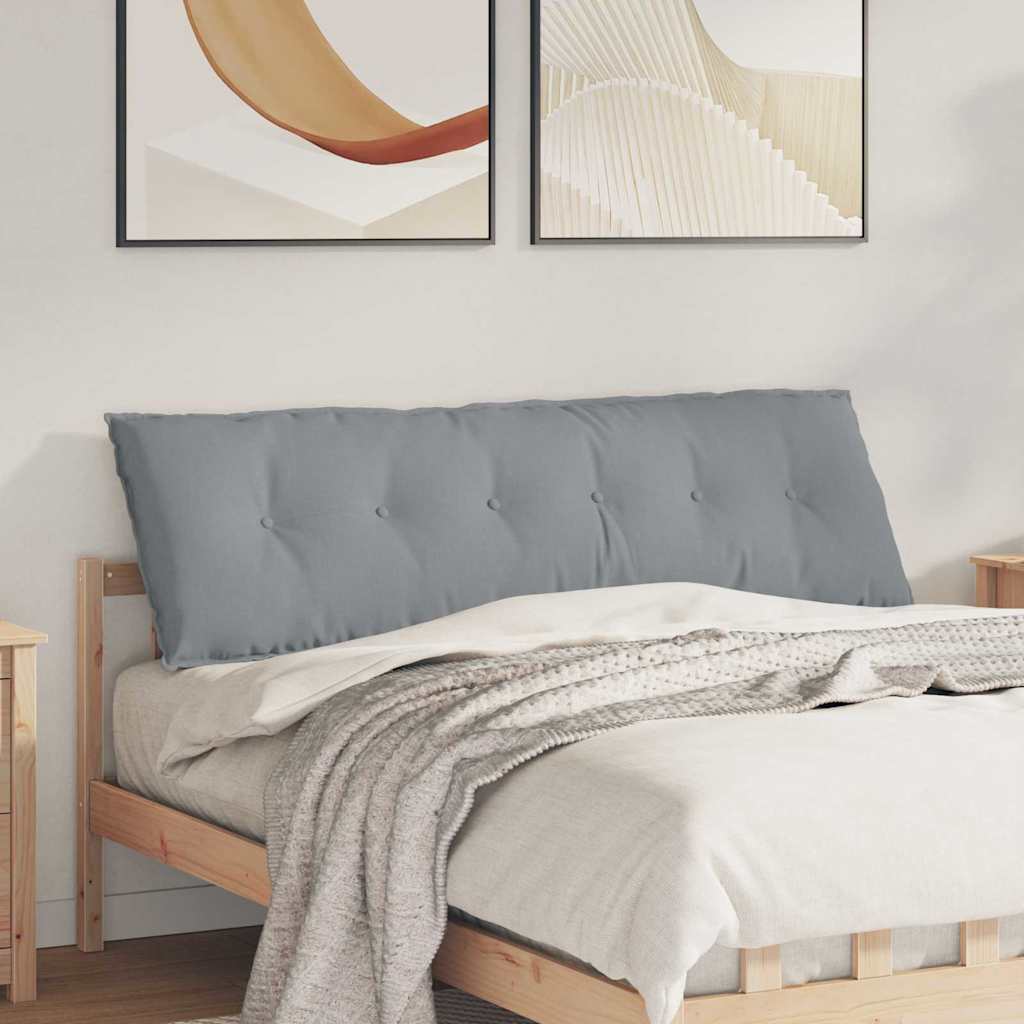 vidaXL Cojín de Espalda Gris Claro 160 x 19 x 50 cm tela
