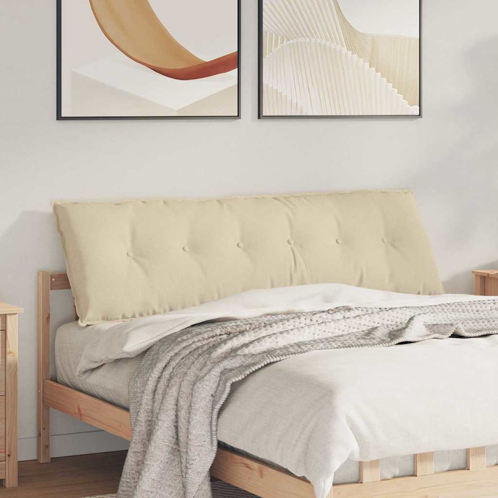 vidaXL Cojín de Espalda Crema 160 x 19 x 50 cm tela