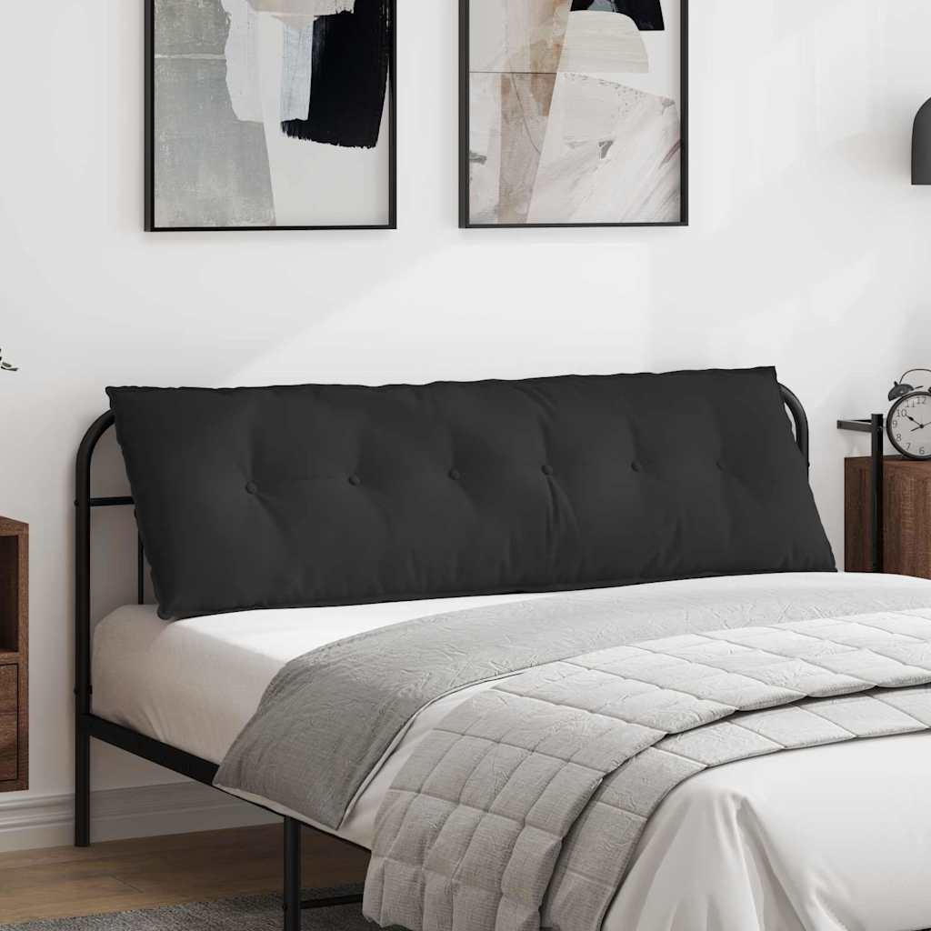 vidaXL Cojín de Espalda Negro 160 x 50 cm Tela de microfibra