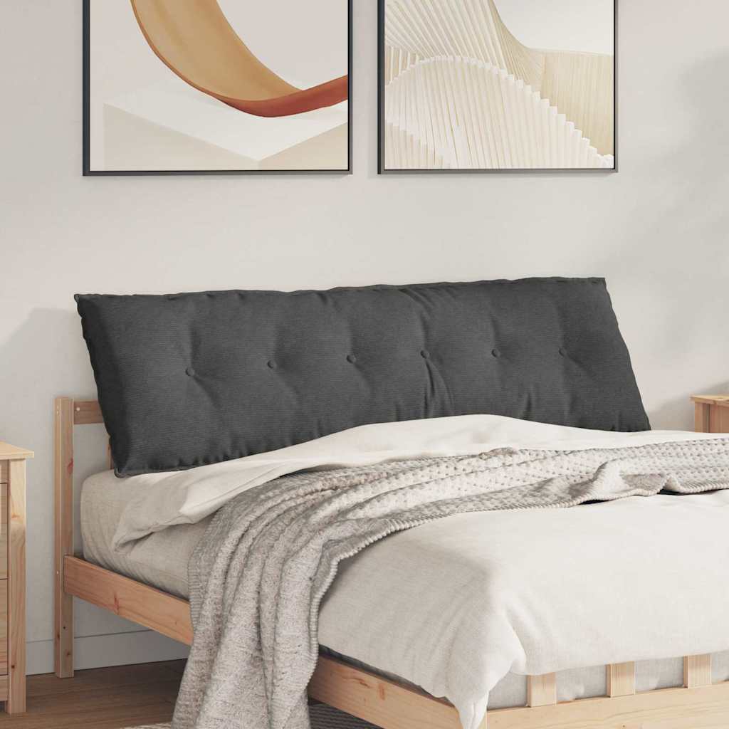 vidaXL Cojín de Espalda Gris oscuro 160 x 50 cm Tela de Pana