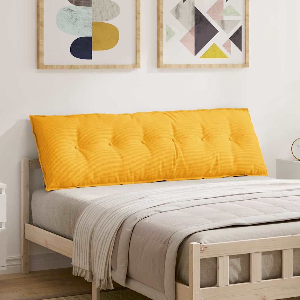 vidaXL Cojín de Espalda Amarillo Claro 160 x 50 cm Tela de Pana