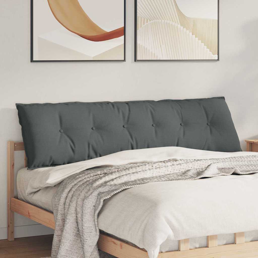vidaXL Cojín de Espalda Gris oscuro 180 x 19 x 50 cm tela