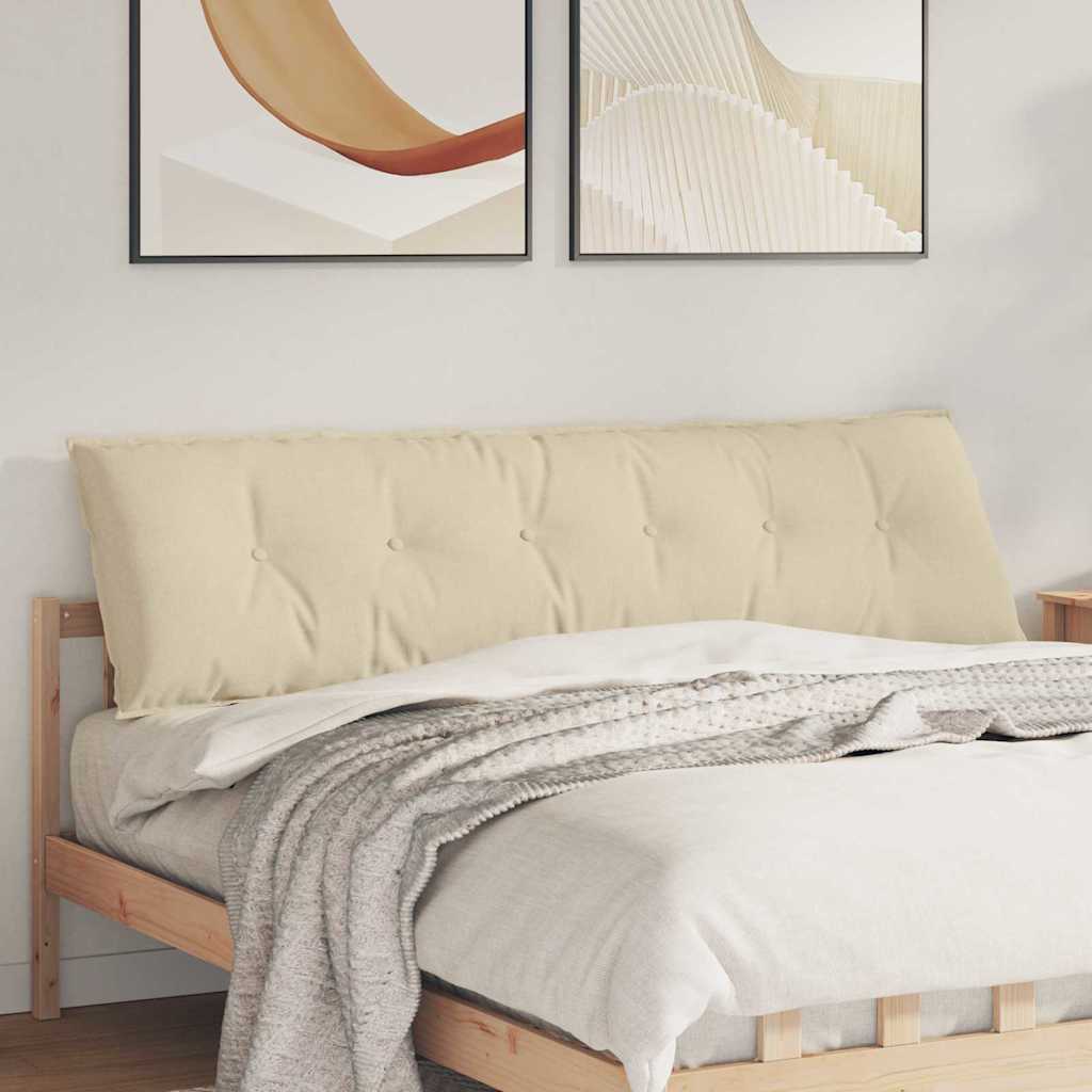 vidaXL Cojín de Espalda Crema 180 x 19 x 50 cm tela