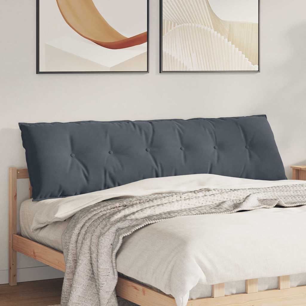 vidaXL Cojín de Espalda Gris oscuro 180 x 50 cm Tela de Pana