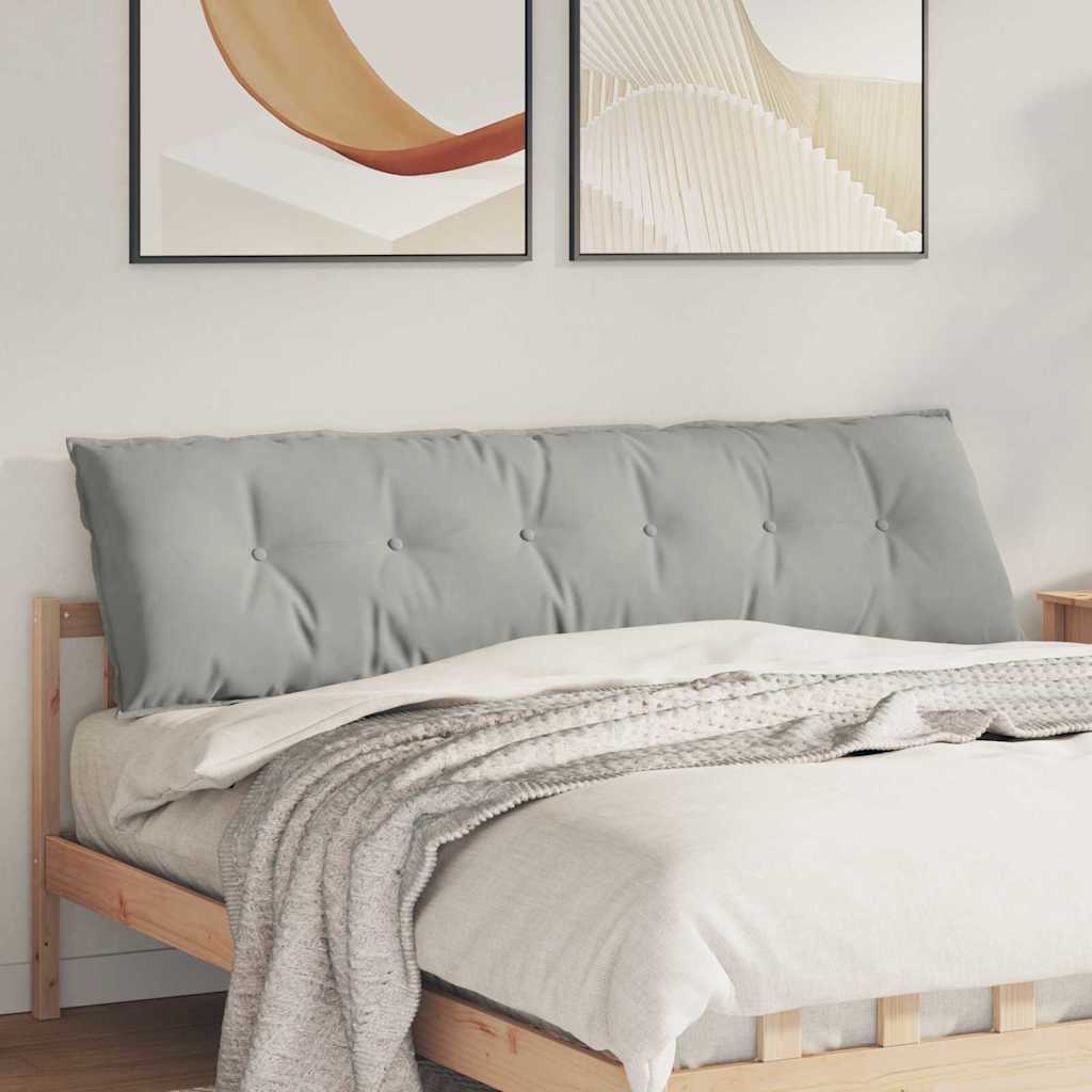 vidaXL Cojín de Espalda Gris Claro 180 x 50 cm Tela de microfibra