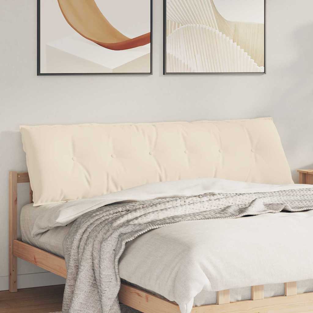 vidaXL Cojín de Espalda Beige 180 x 50 cm Tela de microfibra