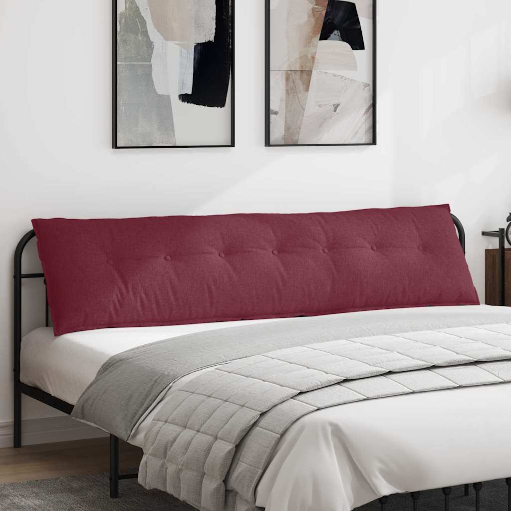 vidaXL Cojín de Espalda Rojo vino 200 x 19 x 50 cm tela