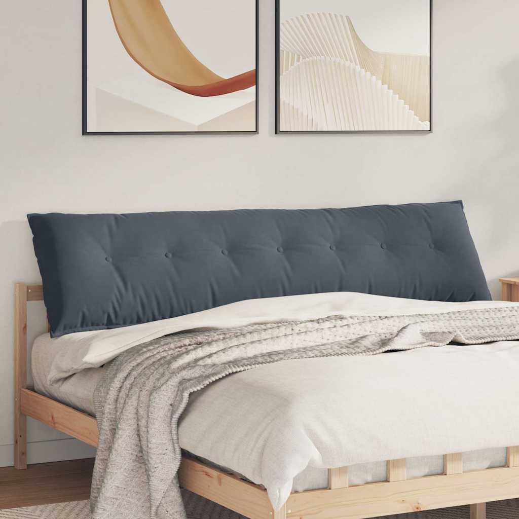 vidaXL Cojín de Espalda Gris oscuro 200 x 50 cm Tela de Pana