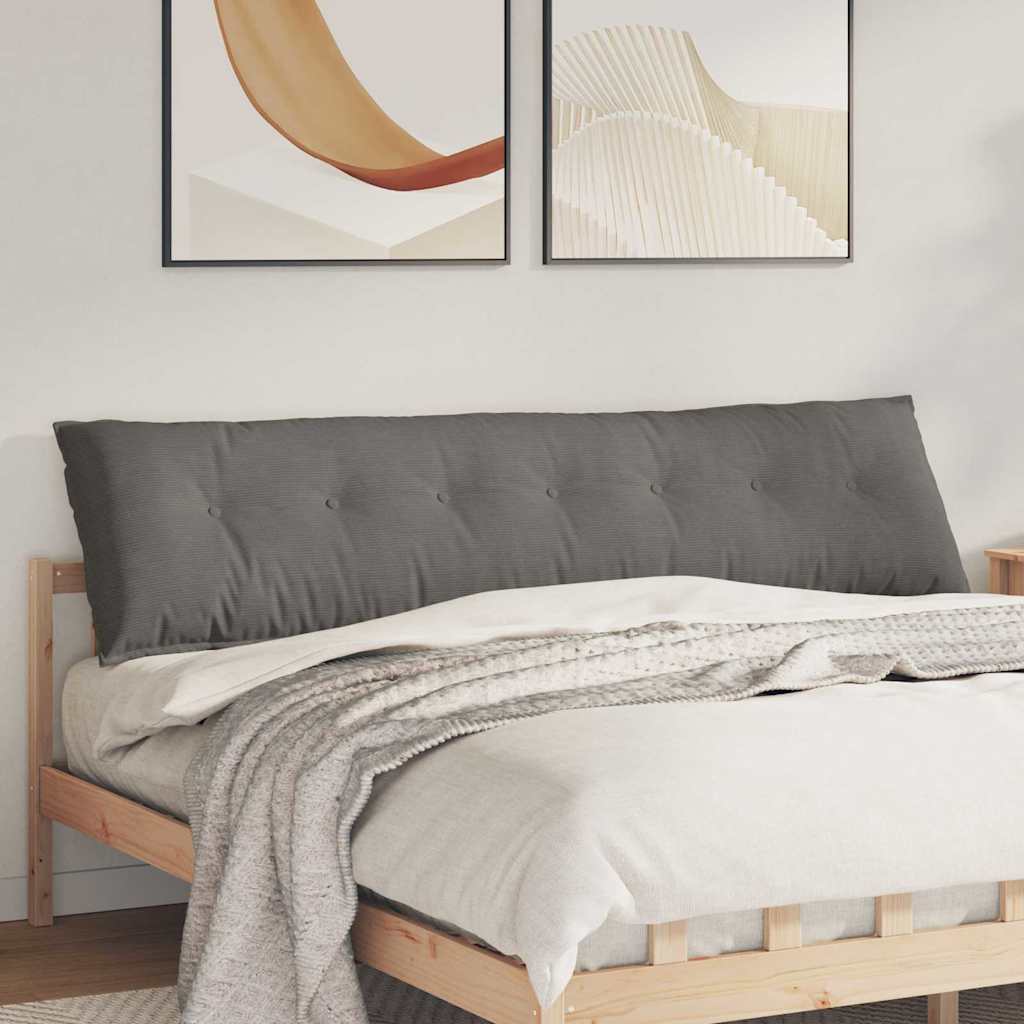 vidaXL Cojín de Espalda Gris Claro 200 x 50 cm Tela de Pana