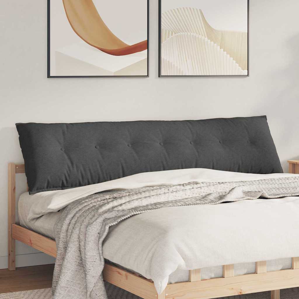 vidaXL Cojín de Espalda Gris oscuro 200 x 50 cm Tela de Pana