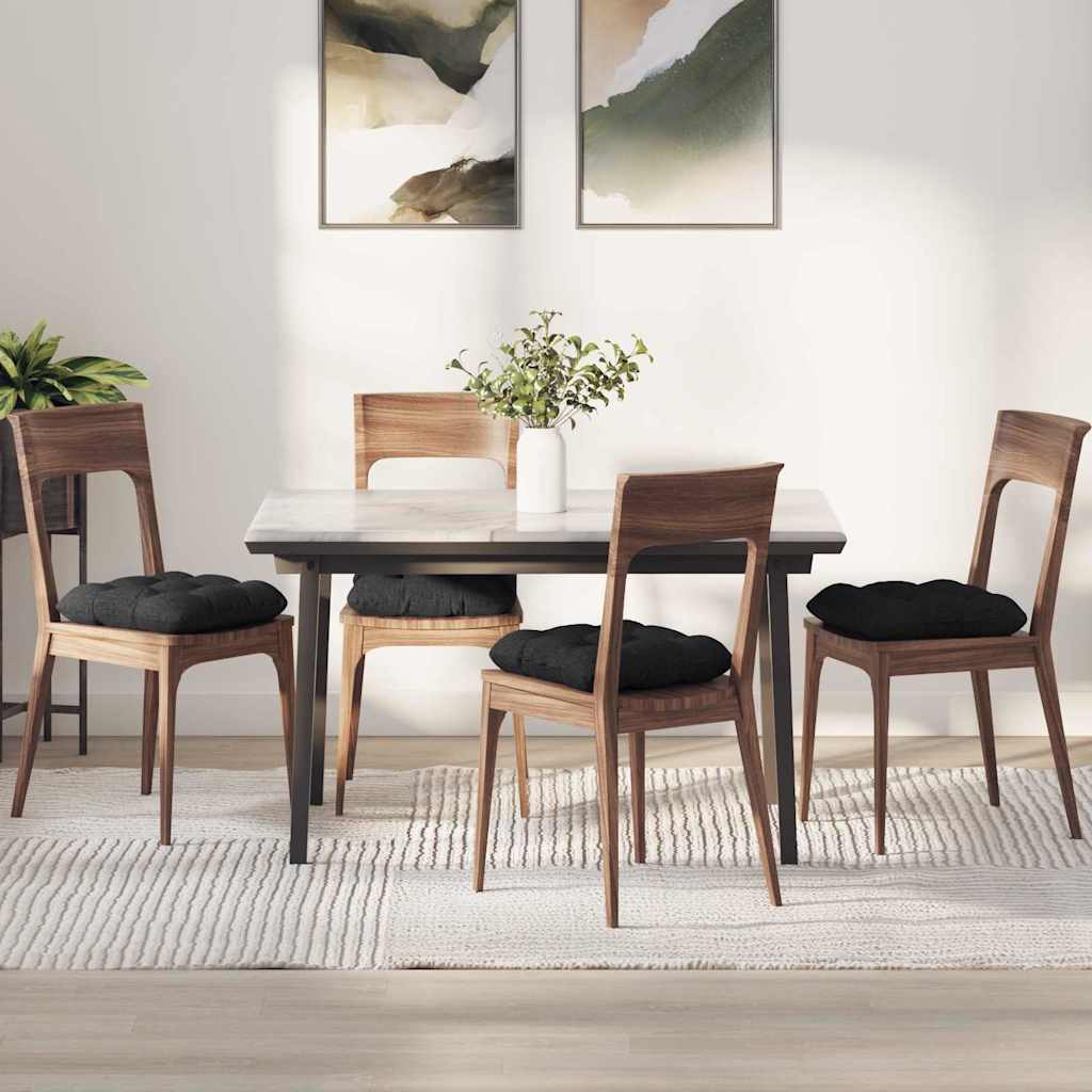 vidaXL Cojines para asiento 4 uds. Tela Negro 40 x 40 x 12 cm