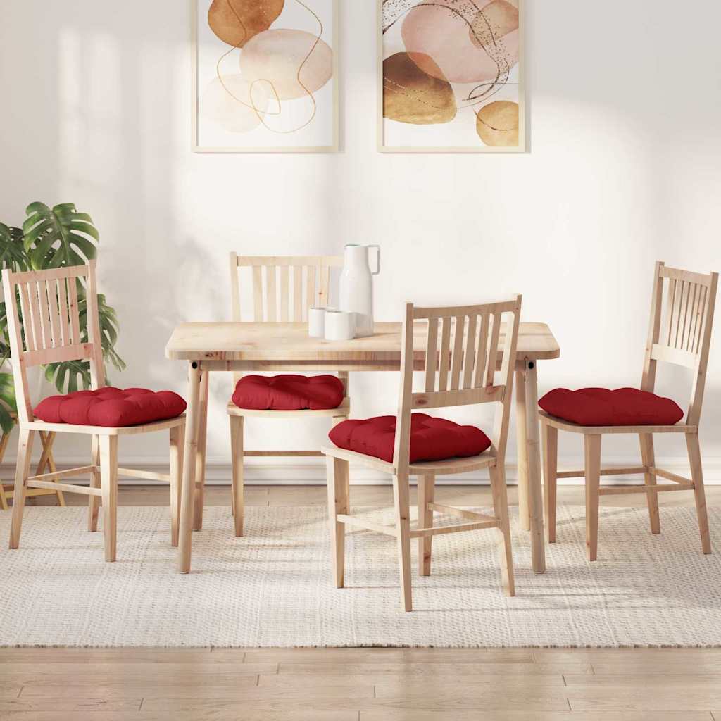 vidaXL Cojines para asiento 4 uds. Tela Rojo 40 x 40 x 12 cm