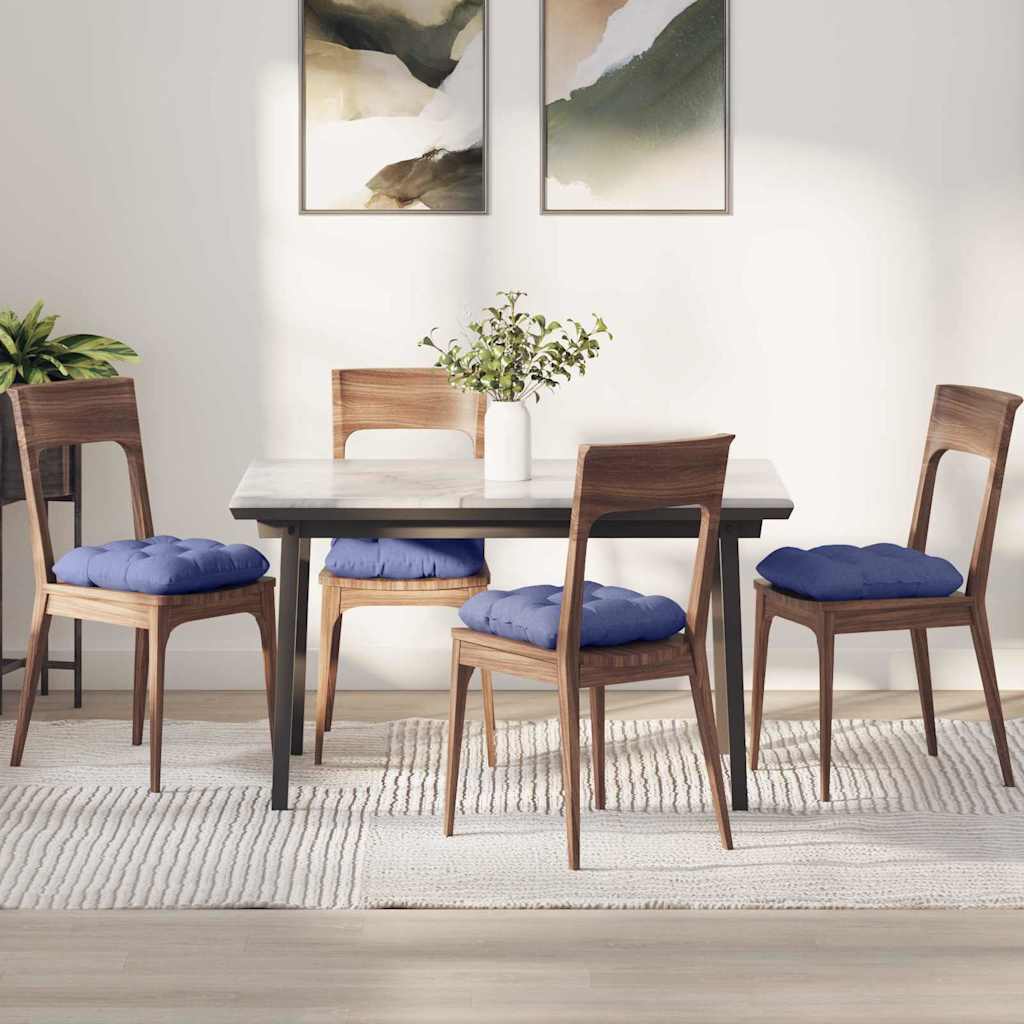 vidaXL Cojines para asiento 4 uds. Tela Azul jeans 40 x 40 x 12 cm