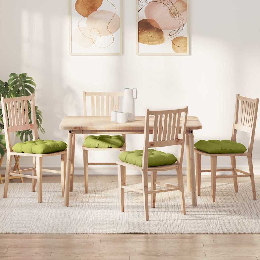 vidaXL Cojines para asiento 4 uds. Tela Verde claro 45 x 45 x 12 cm