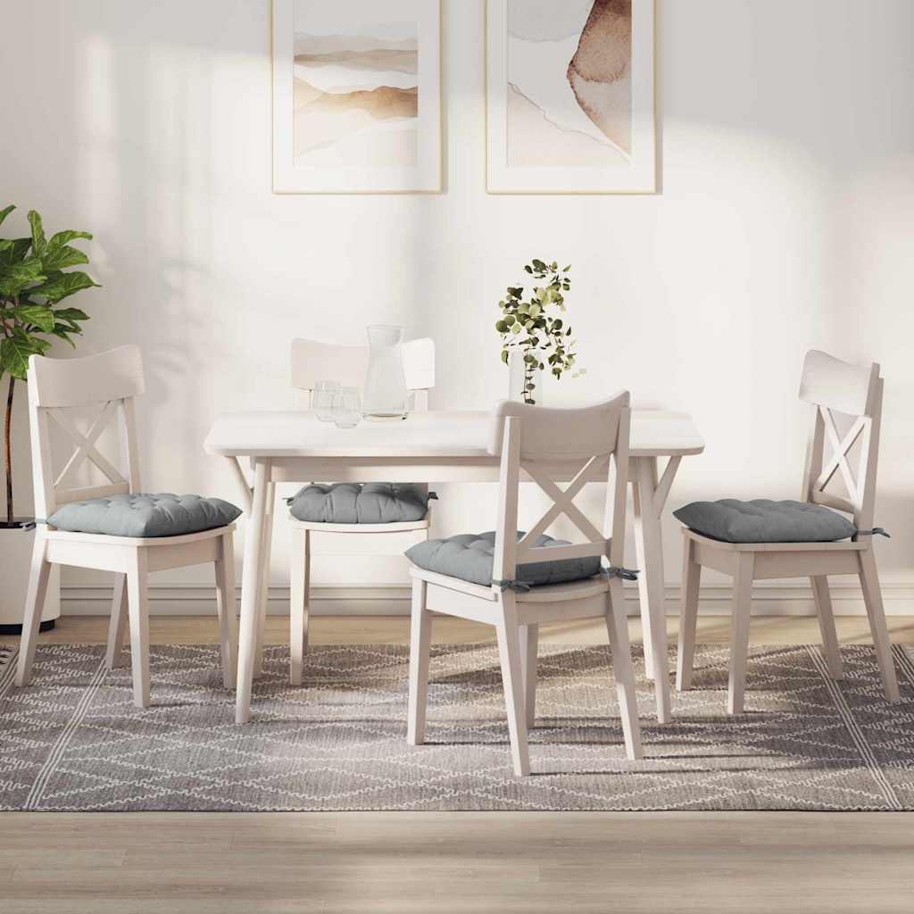 vidaXL Cojines para asiento 4 uds. Tela Gris Claro 40 x 40 x 6 cm