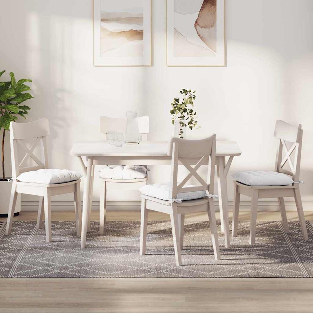 vidaXL Cojines para asiento 4 uds. Tela Blanco 40 x 40 x 6 cm