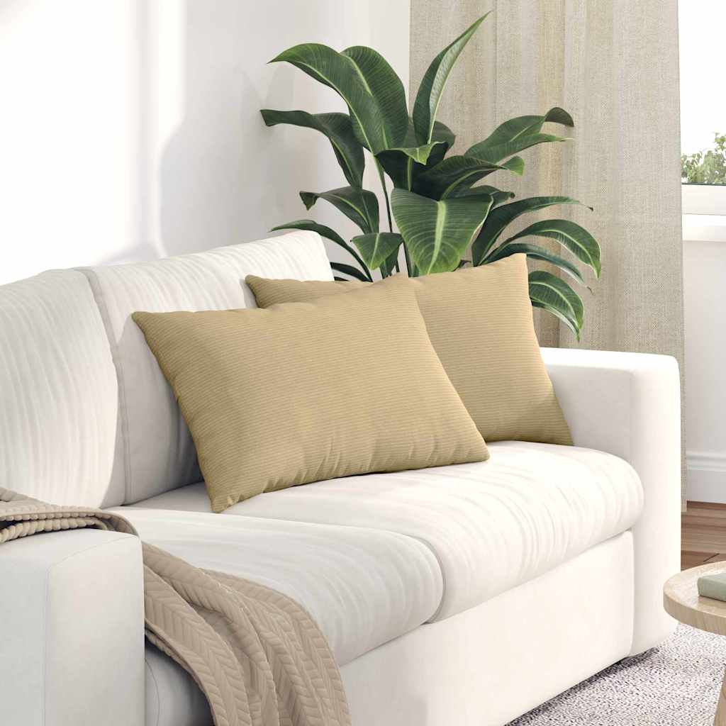 vidaXL Cojines de sofá 2 pcs Verde grisáceo 60 x 40 cm Tela de pana