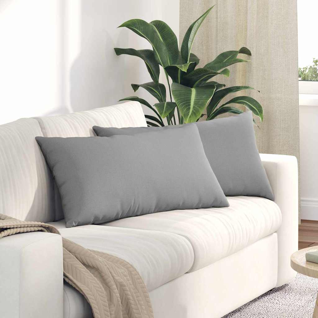 vidaXL Cojines de sofá 2 uds. tela Gris Nube 80 x 40 cm