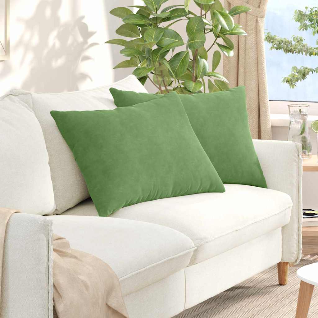 vidaXL Cojines de sofá 2 pcs Verde claro 70 x 50 cm Tela de pana