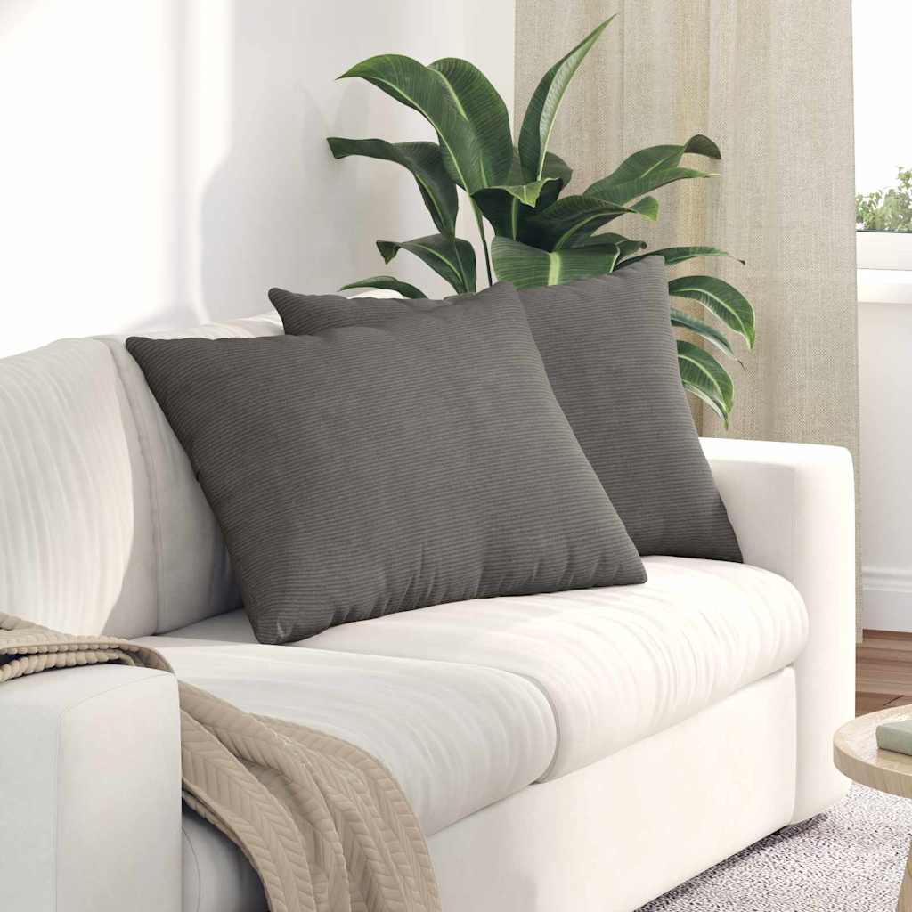 vidaXL Cojines de sofá 2 pcs Gris Claro 70 x 50 cm Tela de pana