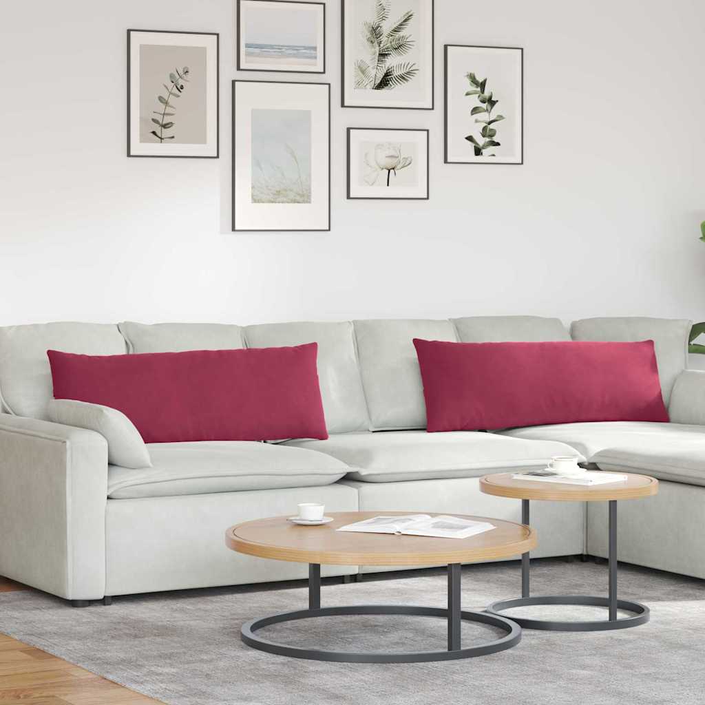 vidaXL Cojines de sofá 2 pcs Rojo vino 120 x 40 cm Tela de pana