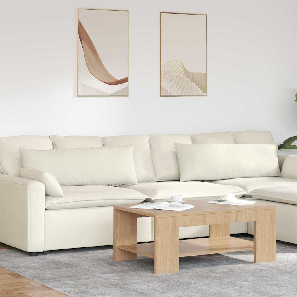 vidaXL Cojines de sofá 2 pcs Crema 120 x 40 cm Tela de pana