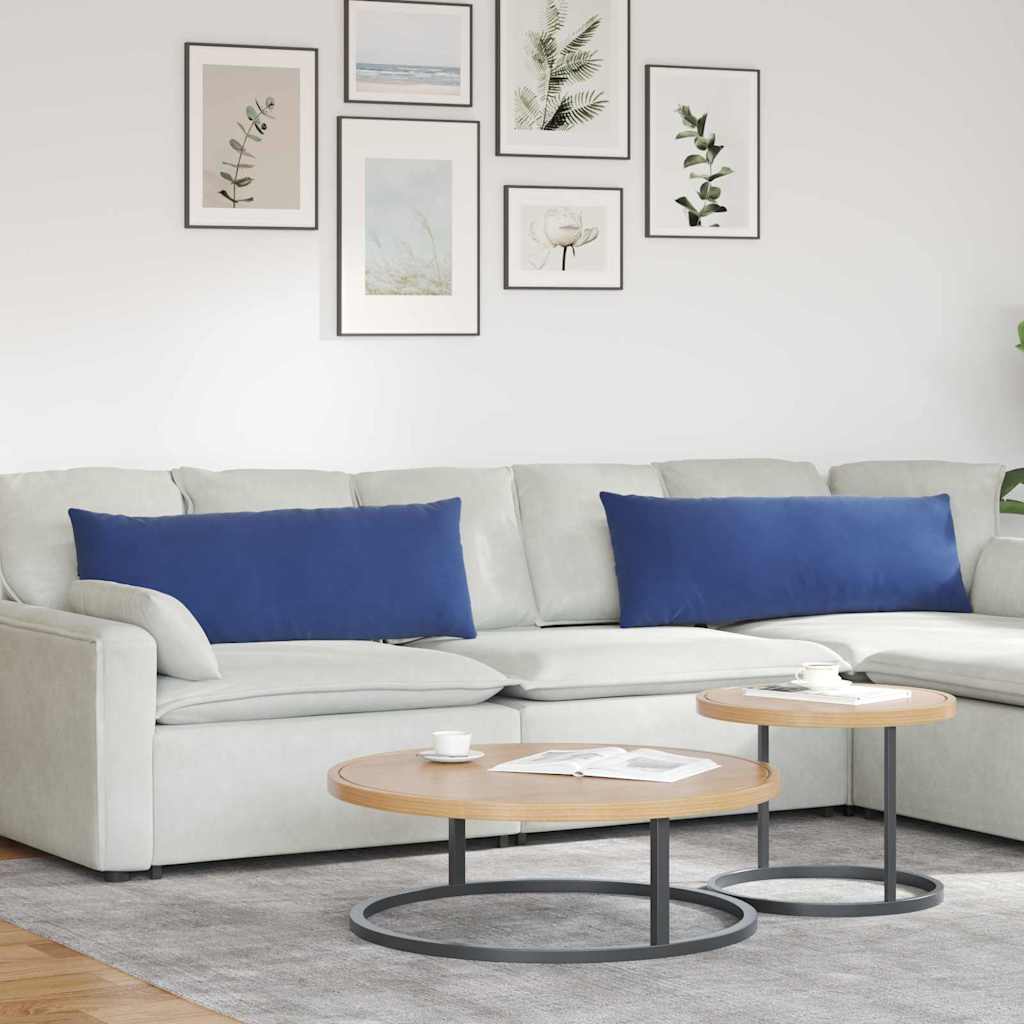 vidaXL Cojines de sofá 2 pcs Azul Policía 120 x 40 cm Tela de pana