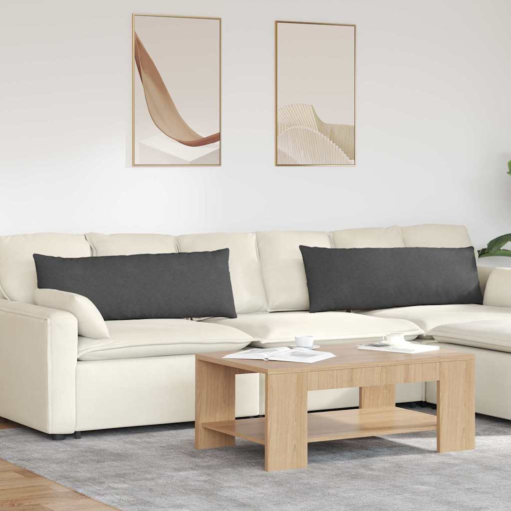 vidaXL Cojines de sofá 2 pcs Gris oscuro 120 x 40 cm Tela de pana